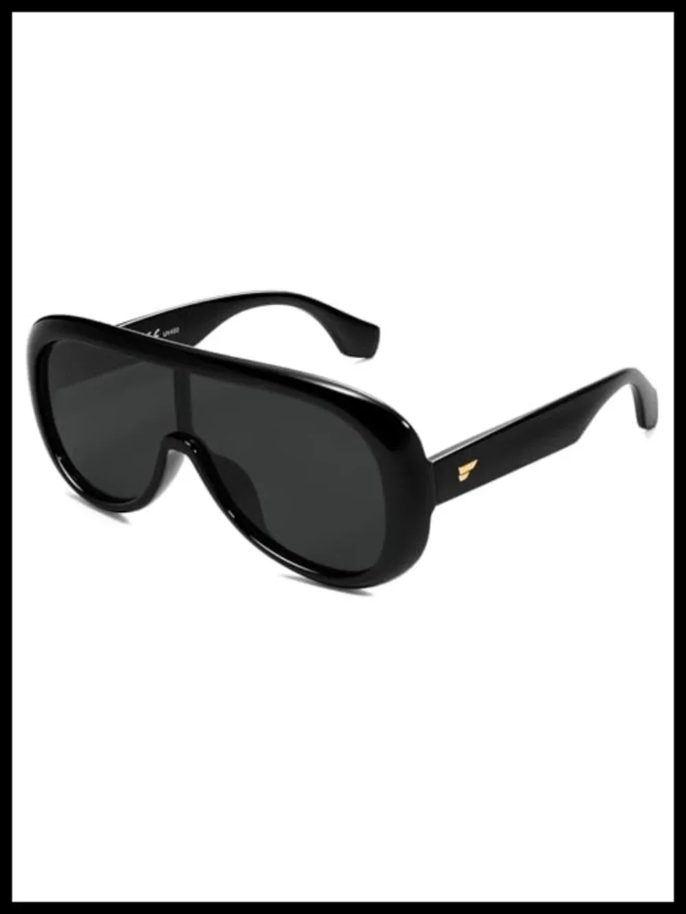 Oversized Aviator Square Sunglasses One-Piece Polarized Lens Retro Futuristic
